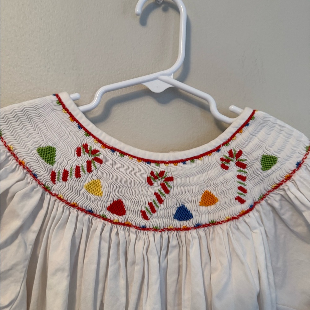Claire and Charlie Smocked Candy Cane and Gum balls Dress - Picture 2 of 4